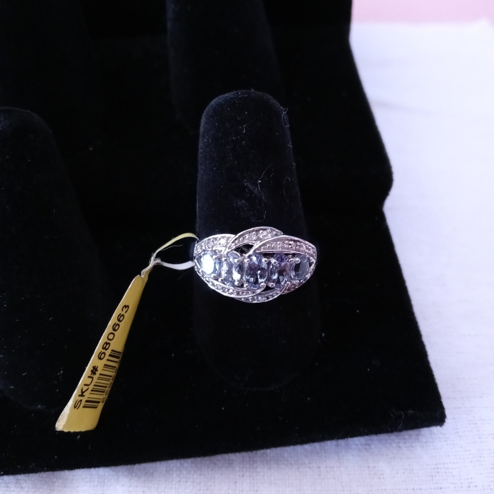 Aquamarine and Diamond Accent Ring
